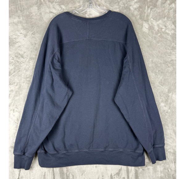 TRUE RELIGION Mens Crewneck Sweatshirt Navy Blue Yellow Logo Big Tall 3XL - Picture 2 of 6